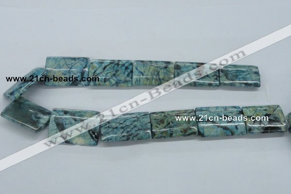 CFS118 15.5 inches 25*35mm rectangle dyed blue feldspar gemstone beads