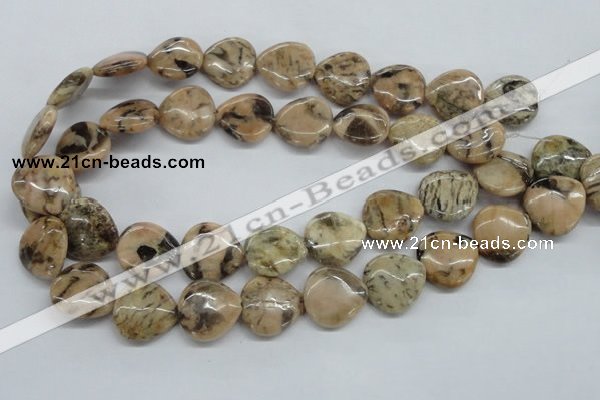 CFS12 15.5 inches 20*20mm heart natural feldspar gemstone beads