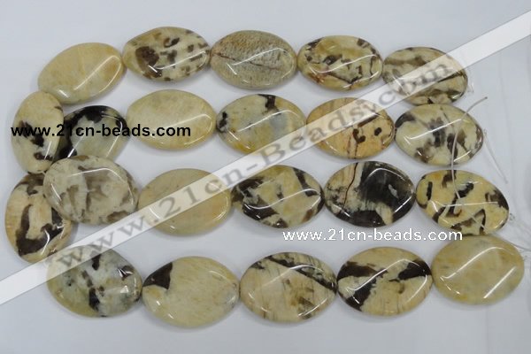 CFS205 15.5 inches 25*35mm twisted oval natural feldspar gemstone beads