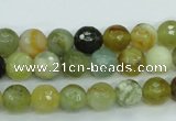CFW03 15.5 inches 8mm faceted round flower jade beads wholesale