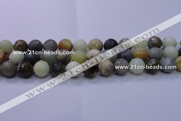 CFW08 15.5 inches 18mm faceted round flower jade beads wholesale