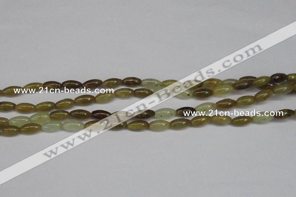 CFW115 15.5 inches 6*13mm rice flower jade gemstone beads