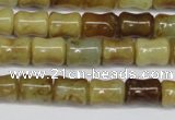 CFW117 15.5 inches 8*10mm bone flower jade gemstone beads