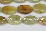 CFW126 15.5 inches 12*16mm flat oval flower jade gemstone beads