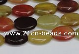 CFW128 15.5 inches 13*18mm flat oval flower jade gemstone beads