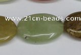 CFW131 15.5 inches 22*30mm flat oval flower jade gemstone beads