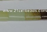 CFW142 15.5 inches 12*16mm flat tube flower jade gemstone beads