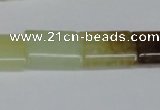 CFW144 15.5 inches 15*20mm flat tube flower jade gemstone beads