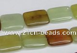 CFW149 15.5 inches 12*16mm rectangle flower jade gemstone beads