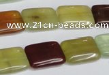 CFW150 15.5 inches 13*18mm rectangle flower jade gemstone beads