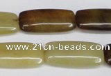 CFW155 15.5 inches 12*25mm rectangle flower jade gemstone beads