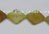 CFW158 15.5 inches 14*14mm diamond flower jade gemstone beads