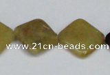 CFW159 15.5 inches 16*16mm diamond flower jade gemstone beads