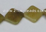 CFW160 15.5 inches 18*18mm diamond flower jade gemstone beads