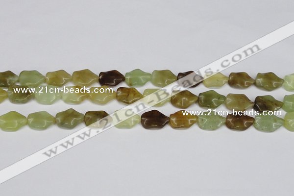 CFW164 15.5 inches 15*20mm wavy flower jade gemstone beads