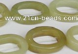 CFW169 15.5 inches 18*25mm oval flower jade gemstone beads