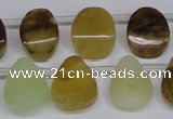 CFW171 Top drilled 13*18mm flat teardrop flower jade gemstone beads