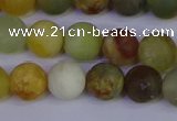 CFW203 15.5 inches 10mm round matte flower jade beads wholesale