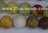 CFW205 15.5 inches 14mm round matte flower jade beads wholesale