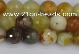 CFW212 15.5 inches 8mm faceted round flower jade beads