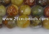 CFW213 15.5 inches 10mm faceted round flower jade beads