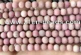 CFW36 15.5 inches 6mm round matte pink wooden jasper beads