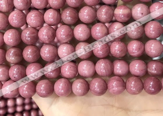 CFW53 15.5 inches 10mm round natural pink wooden jasper beads