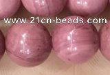 CFW54 15.5 inches 12mm round natural pink wooden jasper beads