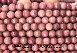 CFW78 15 inches 8mm faceted round pink wooden jasper beads