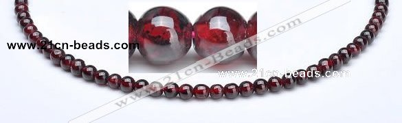 CGA05 15.5 inch 5mm round natural garnet gemstone bead Wholesale