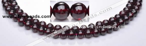 CGA07 multi sizes round natural garnet gemstone beads Wholesale