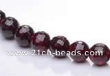 CGA08 multi sizes faceted round natural garnet gemstone beads Wh