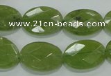 CGA103 15.5 inches 15*20mm faceted oval natural green garnet beads