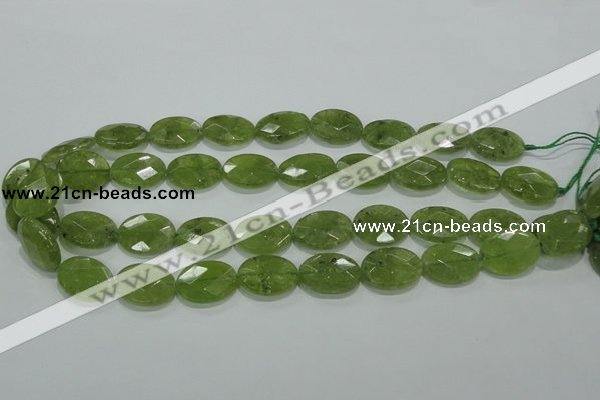 CGA103 15.5 inches 15*20mm faceted oval natural green garnet beads