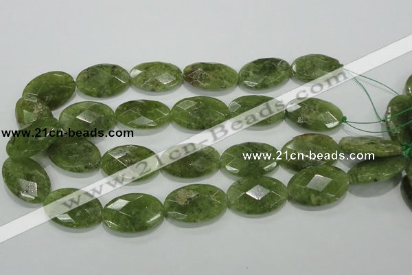 CGA105 15.5 inches 20*30mm faceted oval natural green garnet beads