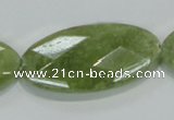 CGA106 15.5 inches 20*40mm faceted oval natural green garnet beads