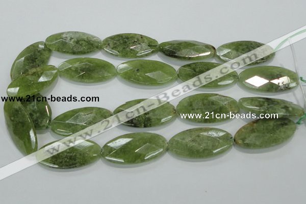 CGA106 15.5 inches 20*40mm faceted oval natural green garnet beads