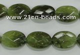 CGA108 15.5 inches 12*16mm faceted oval natural green garnet beads