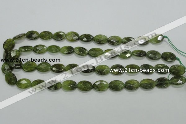 CGA108 15.5 inches 12*16mm faceted oval natural green garnet beads