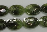 CGA109 15.5 inches 13*18mm faceted oval natural green garnet beads