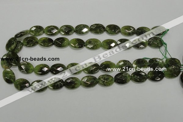 CGA109 15.5 inches 13*18mm faceted oval natural green garnet beads