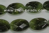 CGA110 15.5 inches 15*20mm faceted oval natural green garnet beads