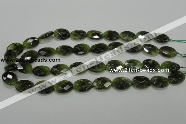 CGA110 15.5 inches 15*20mm faceted oval natural green garnet beads