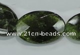 CGA112 15.5 inches 20*30mm faceted oval natural green garnet beads