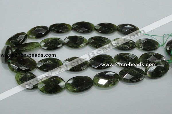 CGA112 15.5 inches 20*30mm faceted oval natural green garnet beads