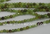 CGA121 15.5 inches 3mm faceted round natural green garnet beads