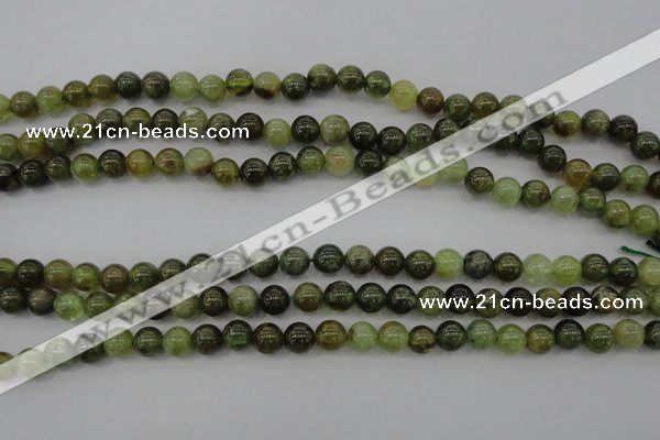 CGA131 15.5 inches 6mm round natural green garnet beads wholesale