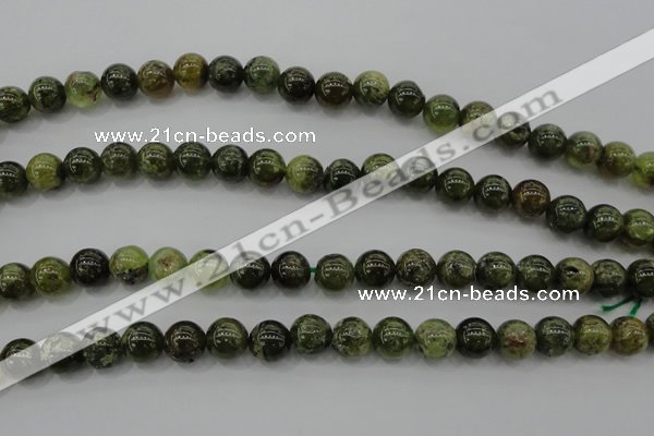 CGA132 15.5 inches 8mm round natural green garnet beads wholesale