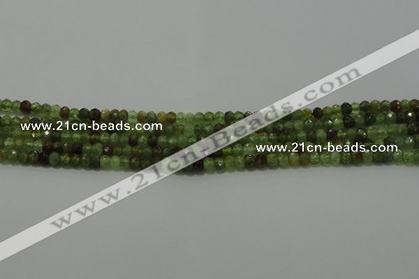 CGA145 15.5 inches 2.5*4mm faceted rondelle natural green garnet beads