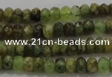 CGA146 15.5 inches 4*6mm faceted rondelle natural green garnet beads